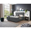 BOXSPRINGBETT 160/200 cm  in Dunkelgrau  - Chromfarben/Dunkelgrau, KONVENTIONELL, Kunststoff/Textil (160/200cm) - Voleo