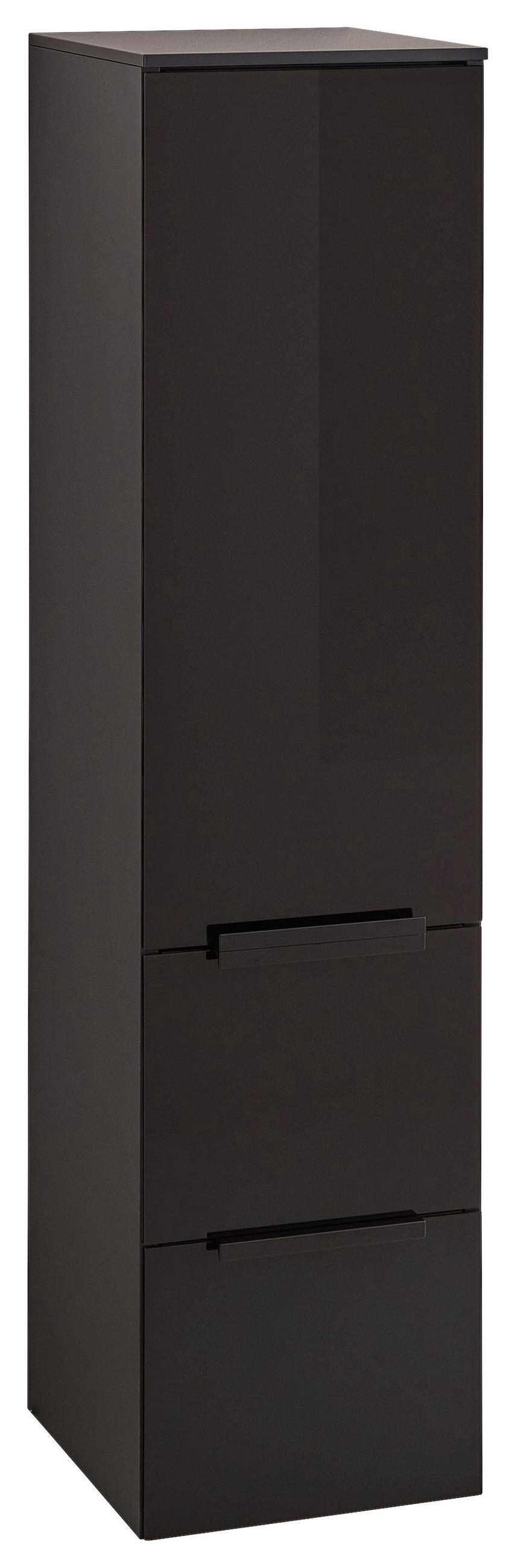MIDISCHRANK 30/121/33 cm  - Schwarz, Design, Glas/Holzwerkstoff (30/121/33cm) - Leonardo Living