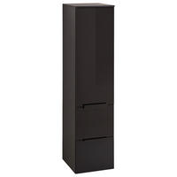 MIDISCHRANK 30/121/33 cm  - Schwarz, Design, Glas/Holzwerkstoff (30/121/33cm) - Leonardo Living