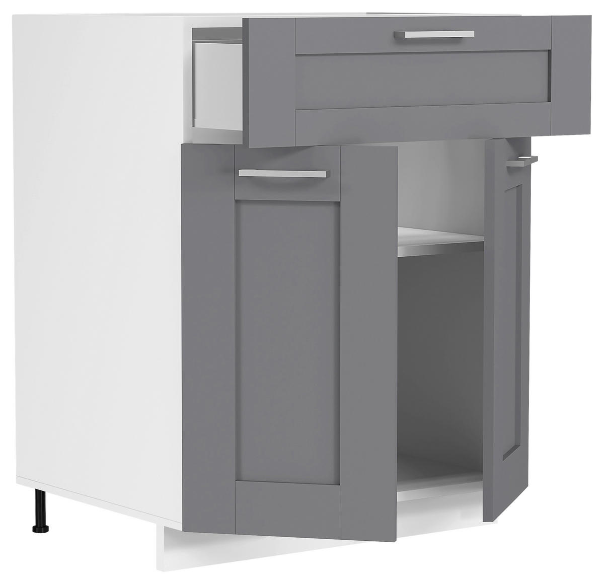 KÜCHENUNTERSCHRANK 60/82/46 cm  in Anthrazit, Weiss  - Weiss/Anthrazit, Trend, Holzwerkstoff/Kunststoff (60/82/46cm) - MID.YOU