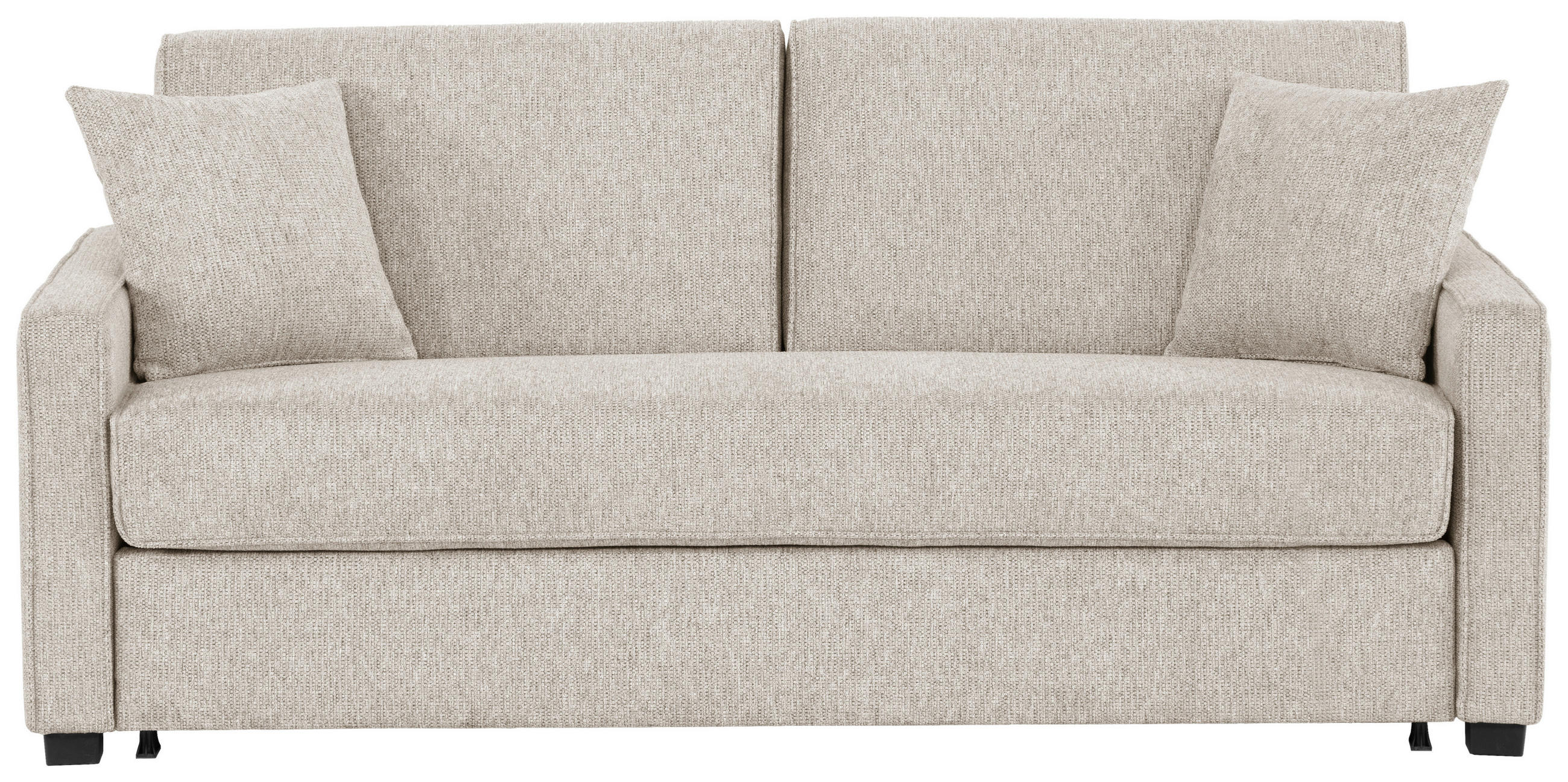 SCHLAFSOFA Webstoff Greige  - Greige/Schwarz, Design, Kunststoff/Textil (186/83/100cm) - Xora