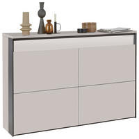 SCHUHSCHRANK Schwarz, Beige  - Beige/Schwarz, KONVENTIONELL, Holzwerkstoff (139,4/97,5/24,3cm) - Voleo