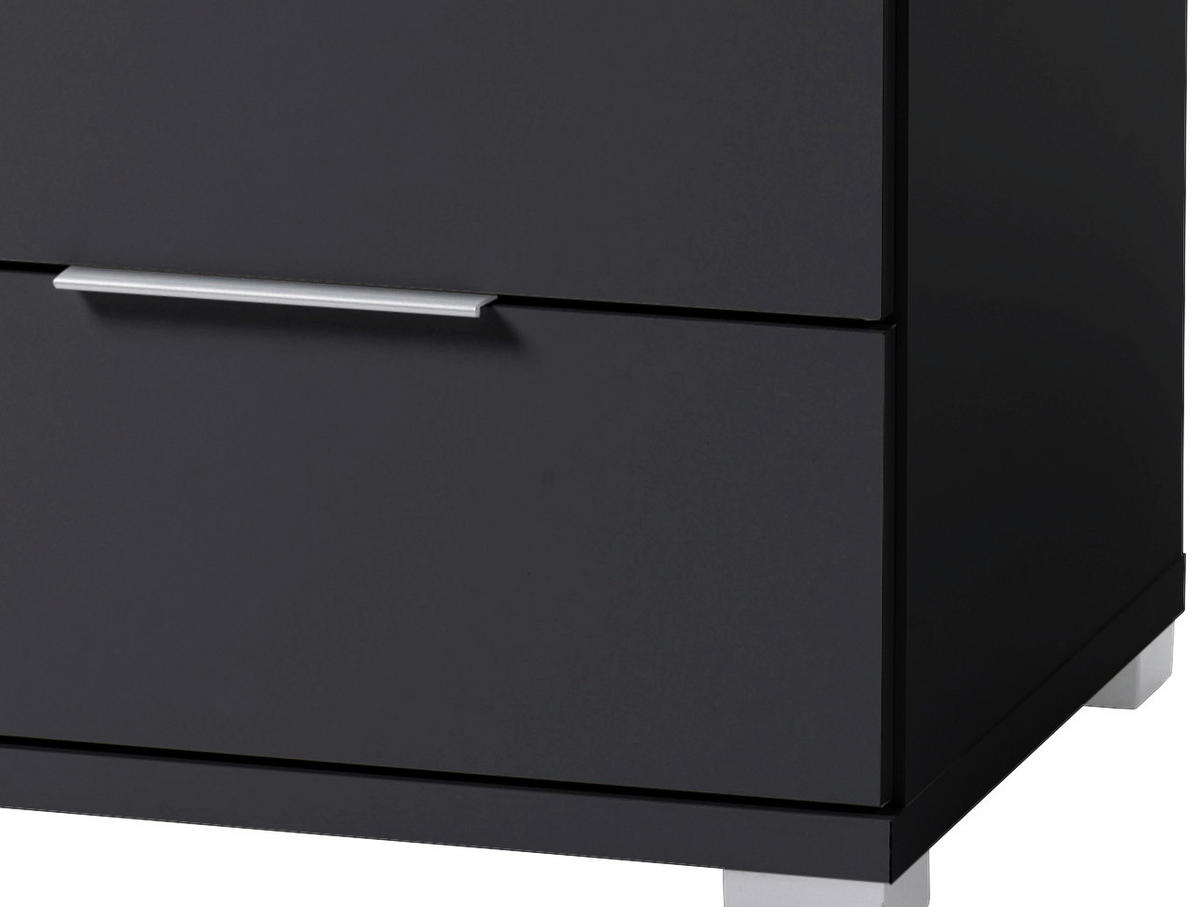 SÄNGBORD i svart  - silver/svart, Basics (46/43/42cm) - P & B