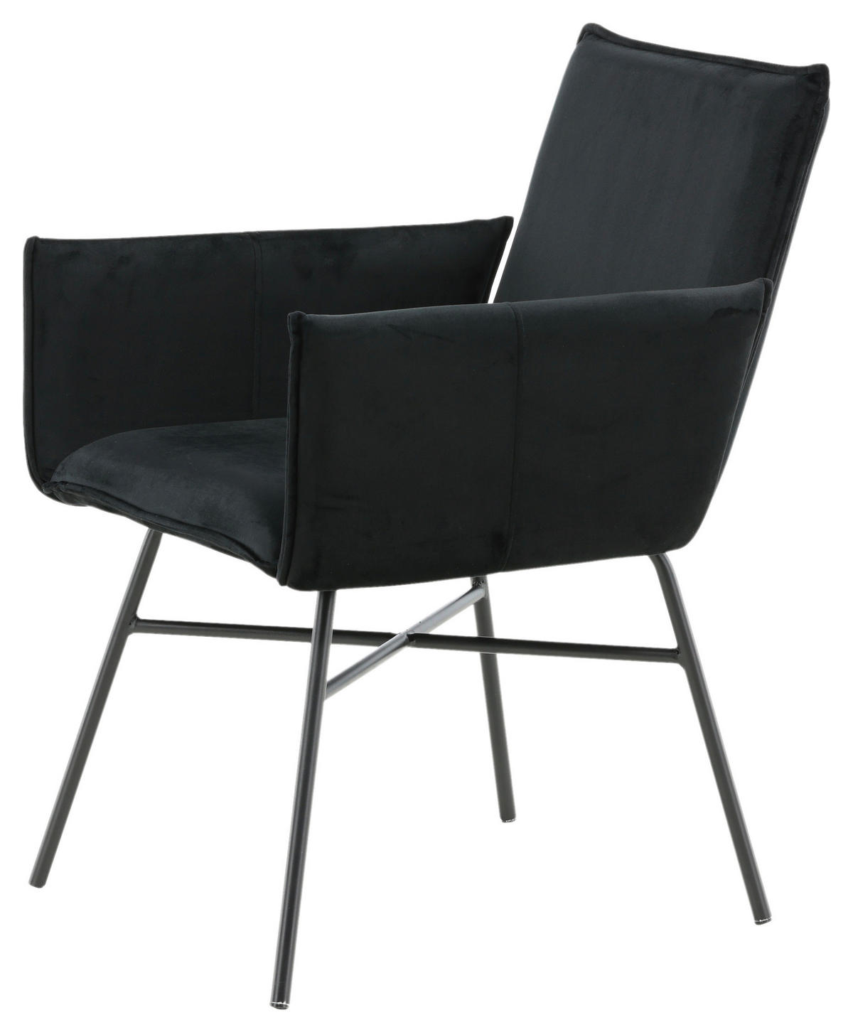 STOL stål sammet  - svart, Design, metall/textil (57/87/60cm) - Livetastic