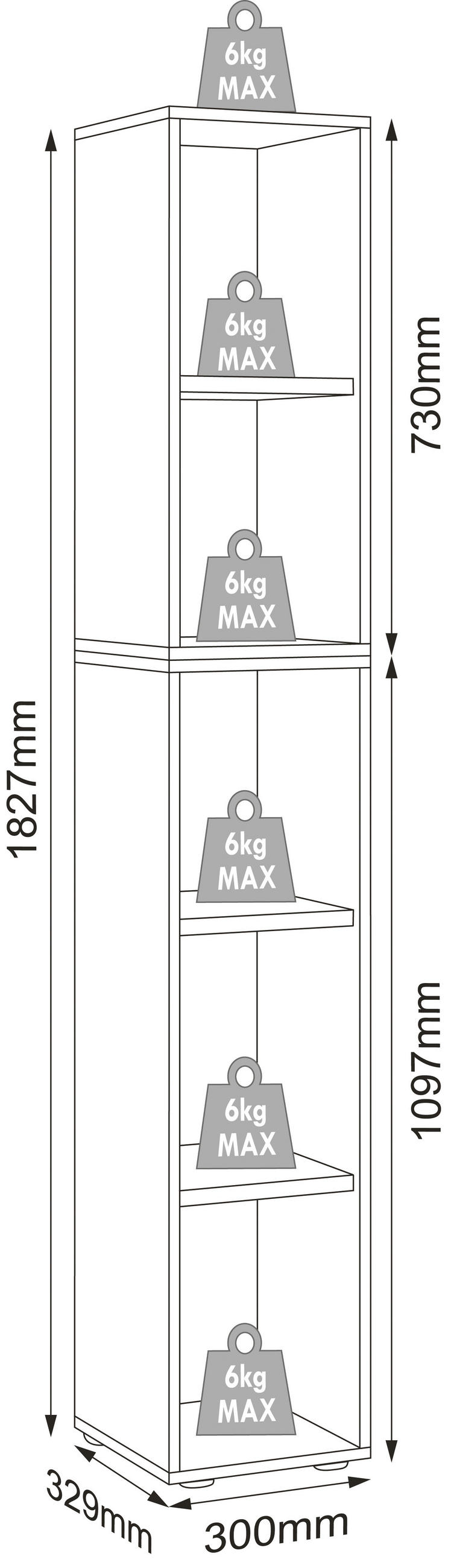 AKTENREGAL 30/183/33 cm  - Honigeiche/Anthrazit, Design, Holzwerkstoff/Kunststoff (30/183/33cm) - MID.YOU