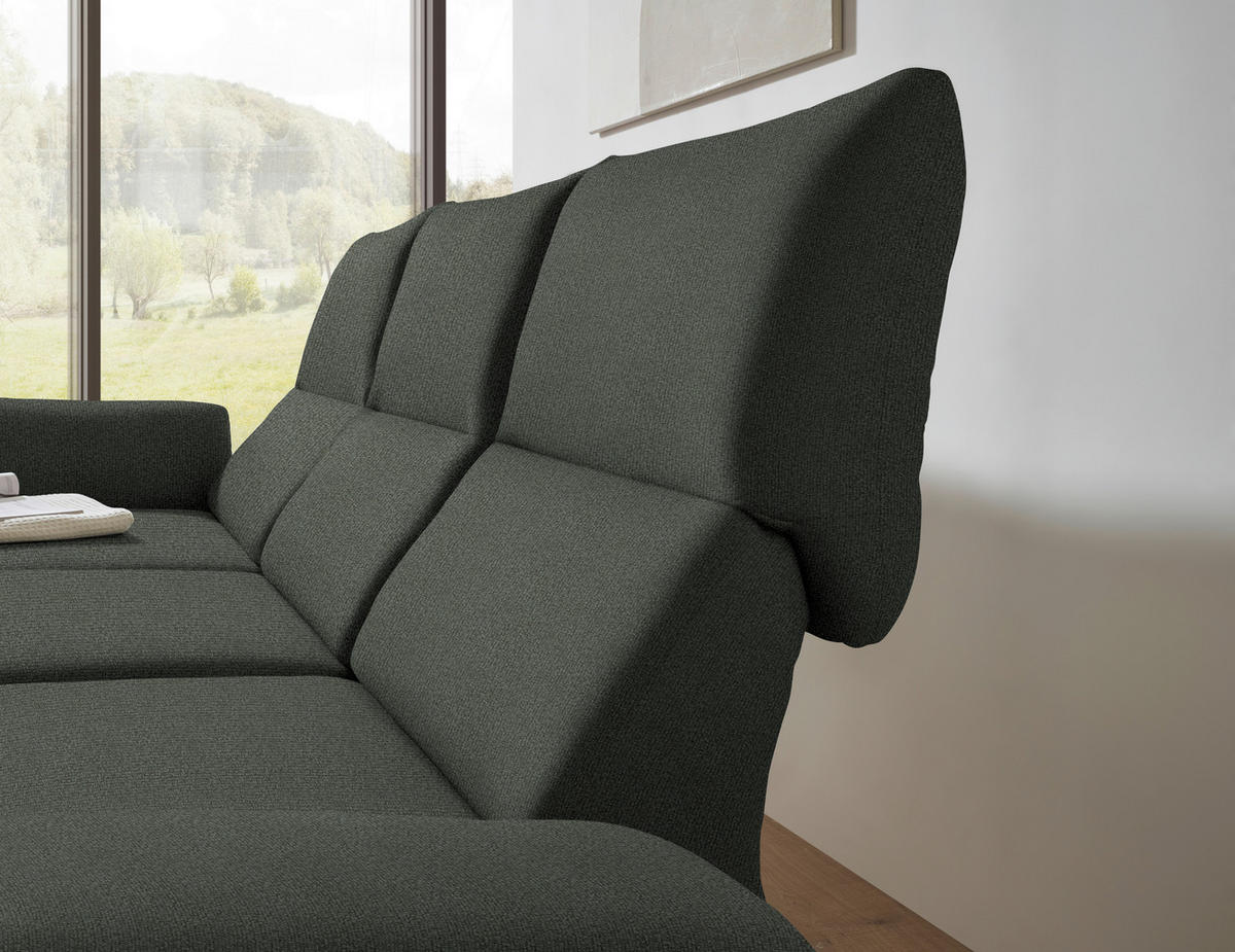 ECKSOFA  in Flachgewebe Grün  175-224/255-365 cm  - Schwarz/Grün, Design, Textil/Metall (175-224/255-365cm) - Dieter Knoll