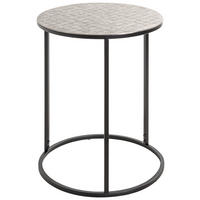 BEISTELLTISCH 46/46/60 cm Schwarz, Silberfarben rund  - Silberfarben/Schwarz, MODERN, Metall (46/46/60cm)