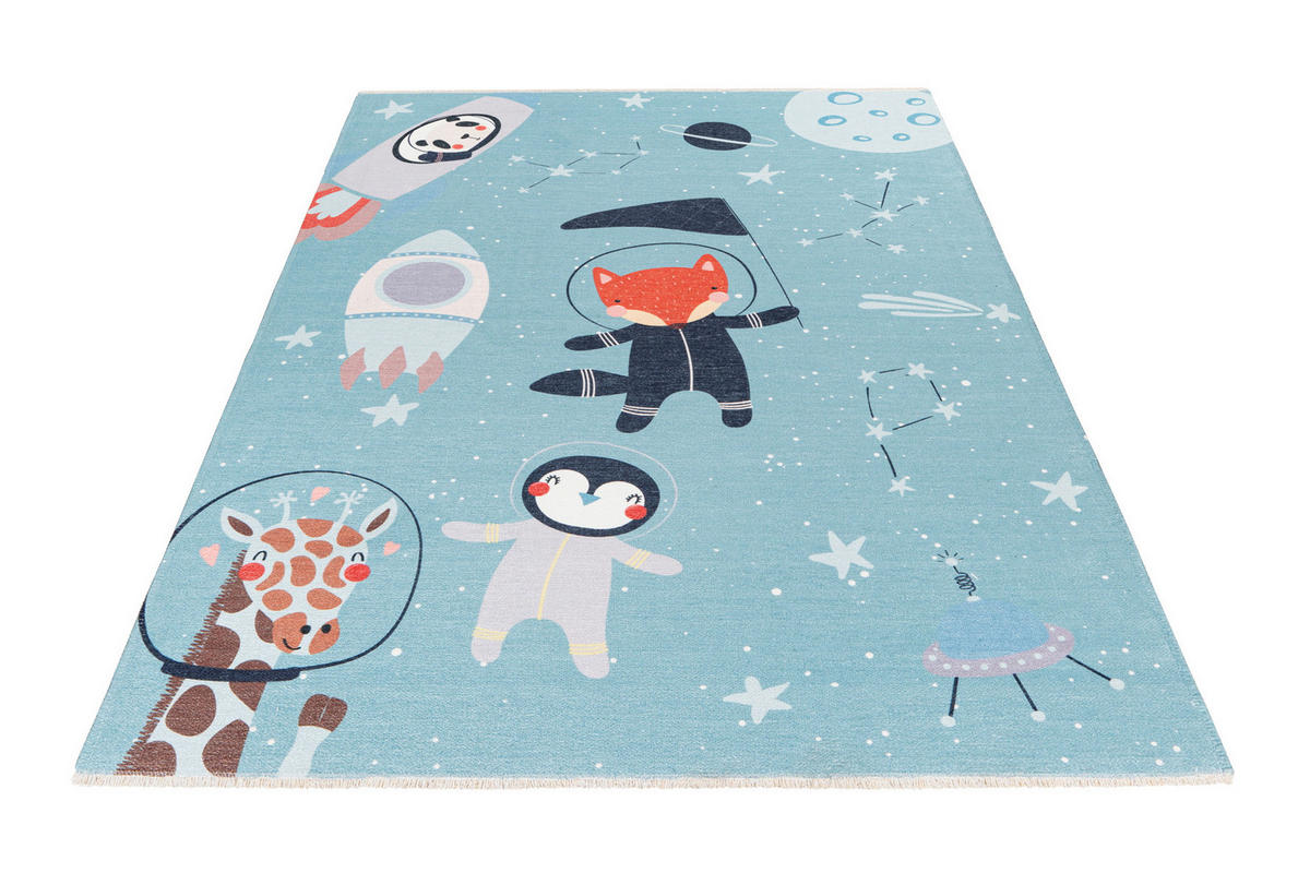 KINDERTEPPICH 115/170 cm  - Blau/Weiss, Trend, Textil (115/170cm) - Ben'n'jen