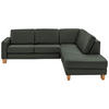 ECKSOFA in Echtleder Dunkelgrün  - Eiche Bianco/Dunkelgrün, Natur, Leder/Holz (257/235cm) - Valdera