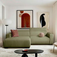 ECKSOFA RENO Grün Cord Relaxfunktion, Kopfteilverstellung  - Schwarz/Grün, Design, Kunststoff/Textil (184/248cm) - Livetastic
