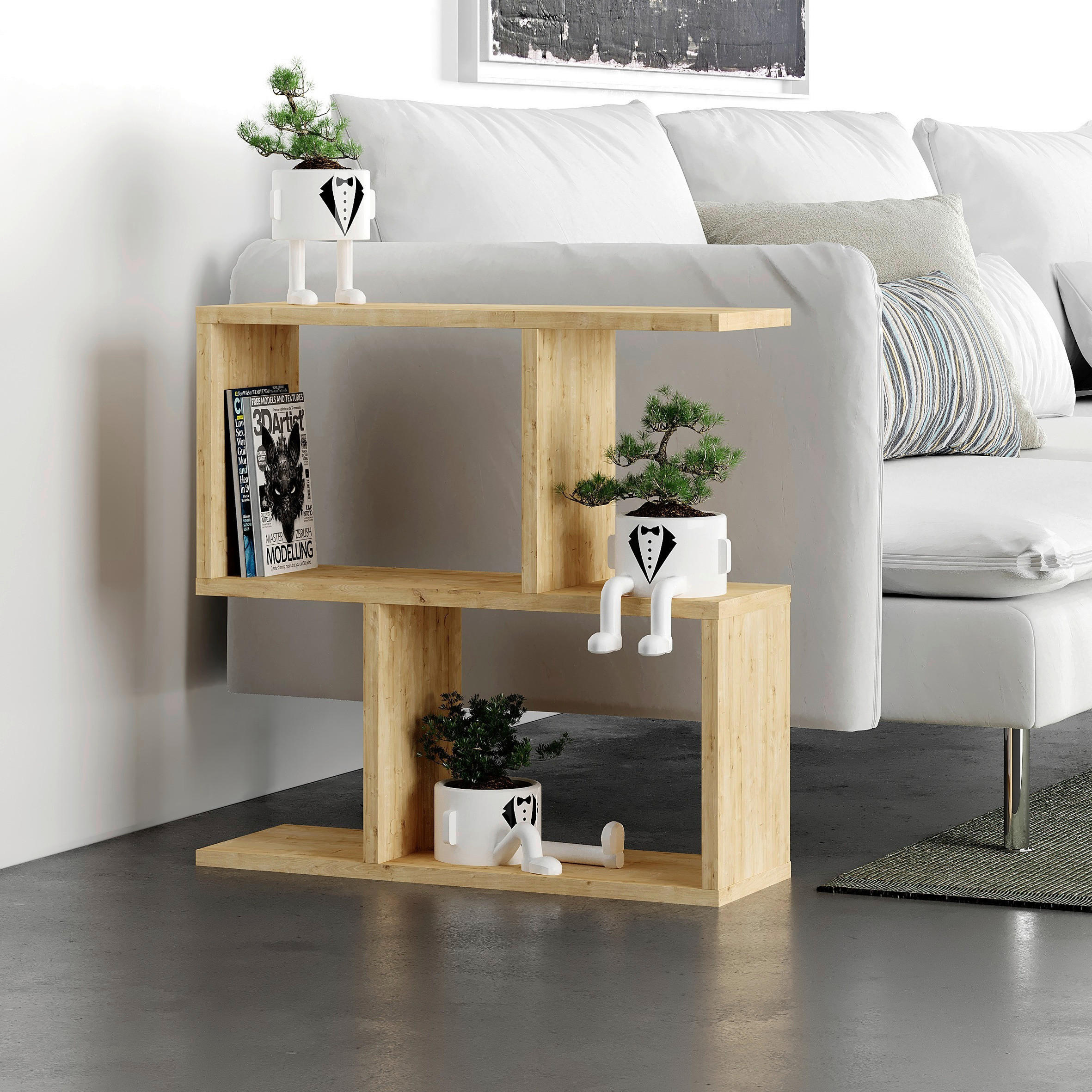 ODKLÁDACÍ STOLEK, barvy dubu, kompozitní dřevo, 60/20/60 cm - barvy dubu, Design, kompozitní dřevo (60/20/60cm) - Livetastic