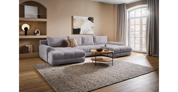 WOHNLANDSCHAFT  in Cord Graphitfarben  - Chromfarben/Graphitfarben, KONVENTIONELL, Kunststoff/Textil (180/376/180cm) - Carryhome