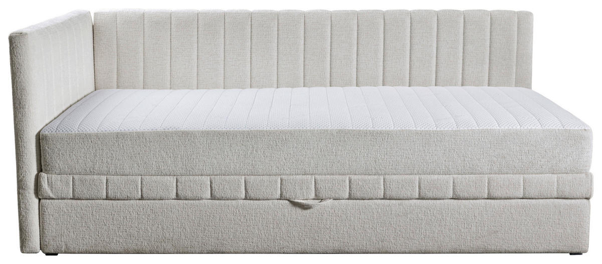 SCHLAFSOFA in Struktur Beige  - Beige/Schwarz, Design, Holz/Holzwerkstoff (212/83/99cm) - MID.YOU