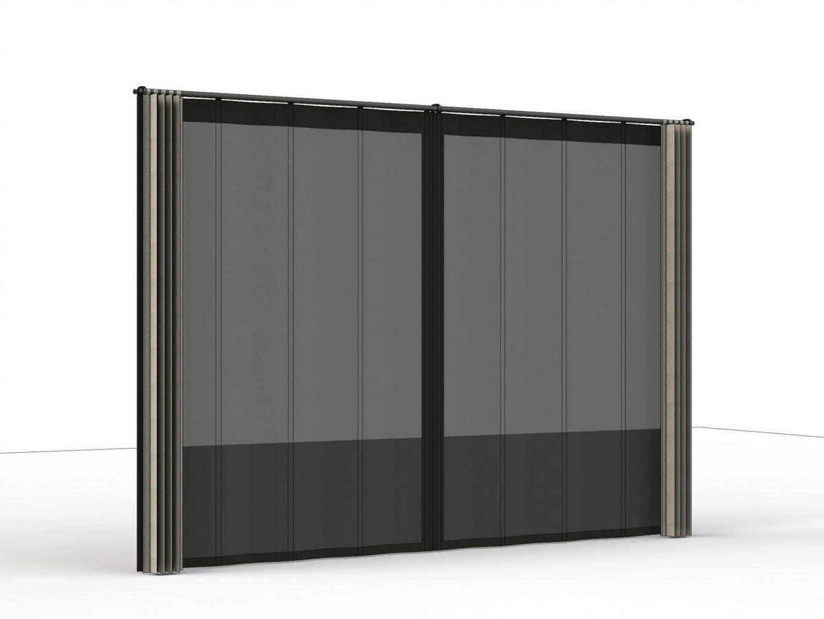 PAVILLON-VORHANGSET 300/210/0,5 cm   - Anthrazit/Silberfarben, Basics, Textil/Metall (300/210/0,5cm) - Siena Garden