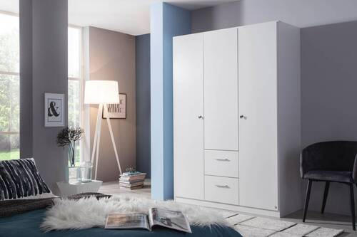 DREHTÜRENSCHRANK 3-türig Weiß  - Weiß, Basics, Holzwerkstoff (136/197/54cm) - Xora