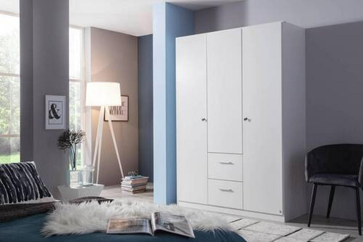 DREHTÜRENSCHRANK in Weiss  - Weiss, Basics, Holzwerkstoff (136/197/54cm) - Xora