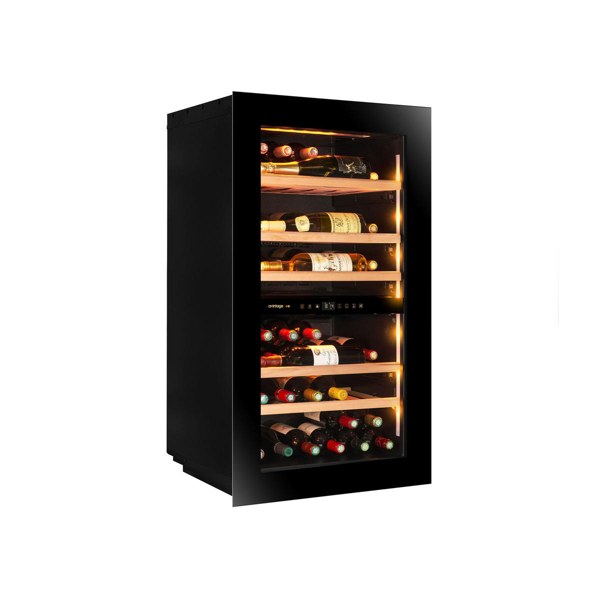 WEINKÜHLSCHRANK AVI105PLATINUM  - Schwarz, Basics, Glas/Holz (59,0/105,5/56,5cm)