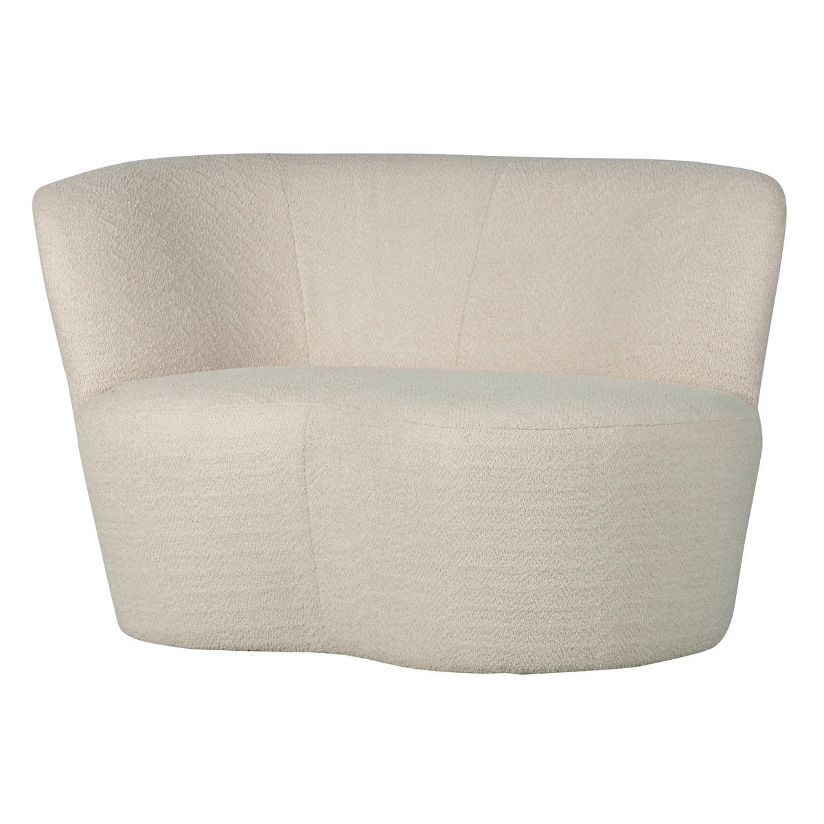RÉCAMIERE Stone in Bouclé Creme  - Creme/Schwarz, MODERN, Kunststoff/Textil (112/73/80cm) - Livetastic
