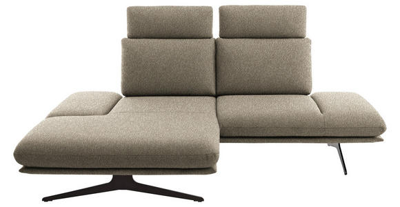 ECKSOFA  in Flachgewebe Hellbraun  155/234 cm  - Hellbraun/Schwarz, Design, Textil/Metall (155/234cm) - Dieter Knoll