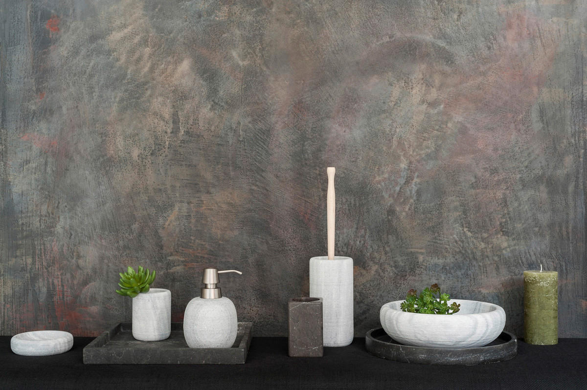 Thumbnail - Aquanova Ordnungssystem Hammam, Grau, Dunkelgrau, Stein, 30x3 cm, Badaccessoires, Waschplatzzubehör, Seifenschalen