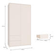 GARDEROBENSCHRANK  in 114,5/214,3/60 cm  - Sandfarben/Grau, MODERN, Holzwerkstoff/Metall (114,5/214,3/60cm) - Carryhome