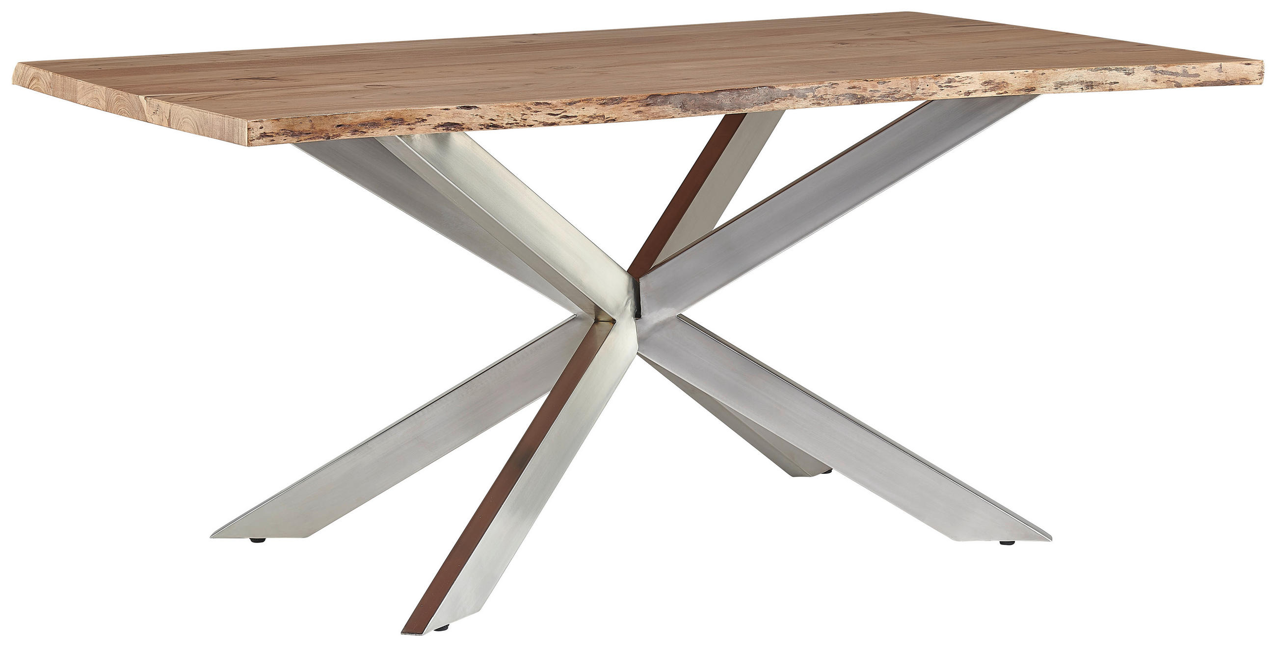 STOL ZA BLAGOVAONICU  prirodne boje  drvo, metal      - prirodne boje/boje oplemenjenog čelika, Lifestyle, drvo/metal (160/76/100cm) - MID.YOU