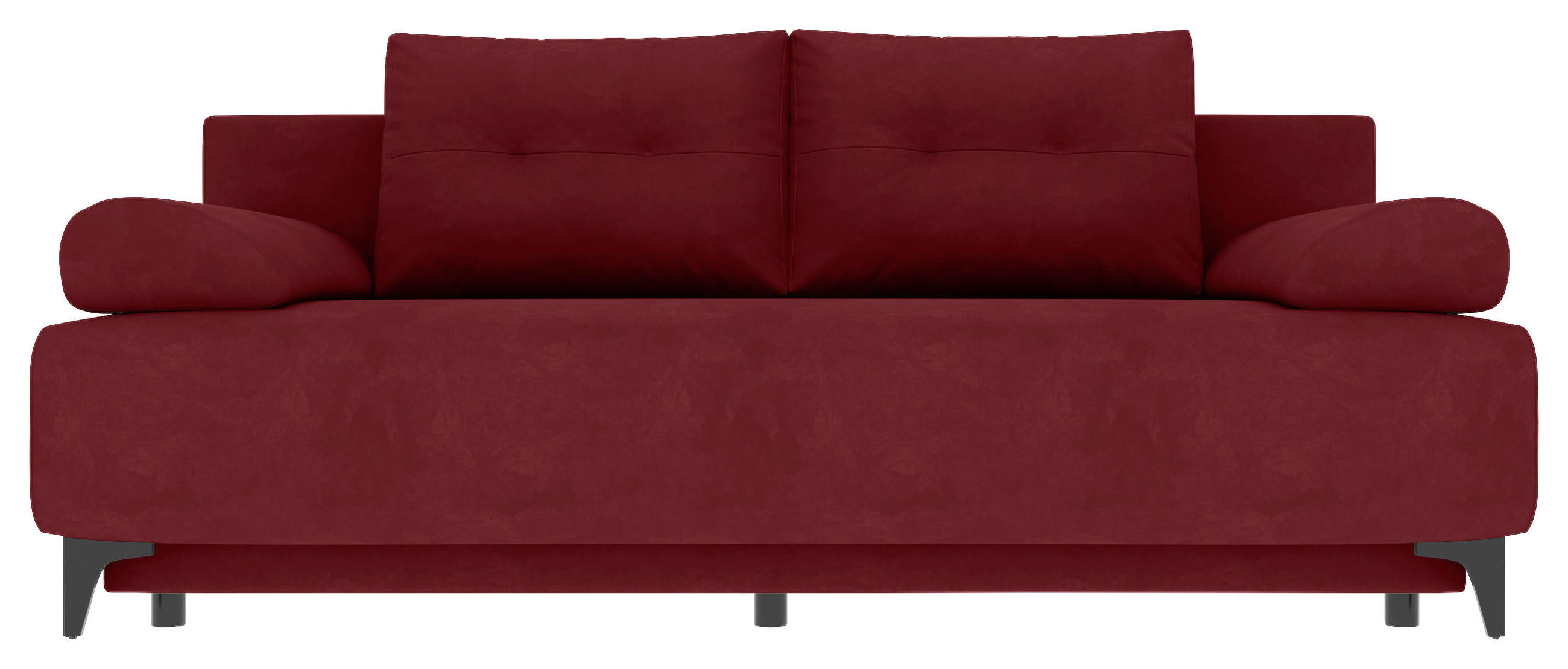 SCHLAFSOFA  mit Liegefunktion Velours Weinrot  - Weinrot/Schwarz, KONVENTIONELL, Textil/Metall (200/98/90cm) - Carryhome