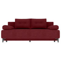 SCHLAFSOFA  mit Liegefunktion Velours Weinrot  - Weinrot/Schwarz, KONVENTIONELL, Textil/Metall (200/98/90cm) - Carryhome