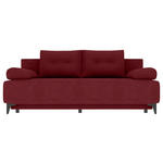 SCHLAFSOFA in Velours Weinrot  - Weinrot/Schwarz, KONVENTIONELL, Textil/Metall (200/98/90cm) - Carryhome