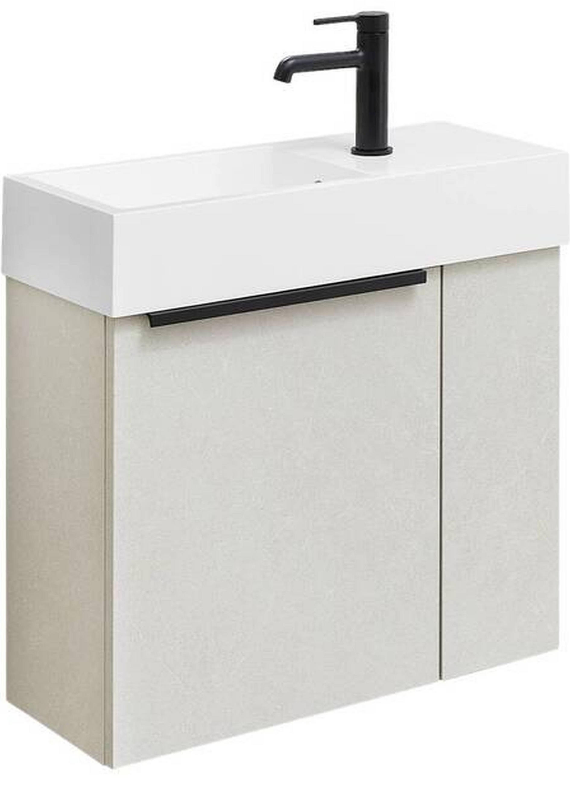 WASCHTISCHKOMBI 60 cm  - Sandfarben/Schwarz, KONVENTIONELL, Holzwerkstoff/Stein (60cm) - Dieter Knoll