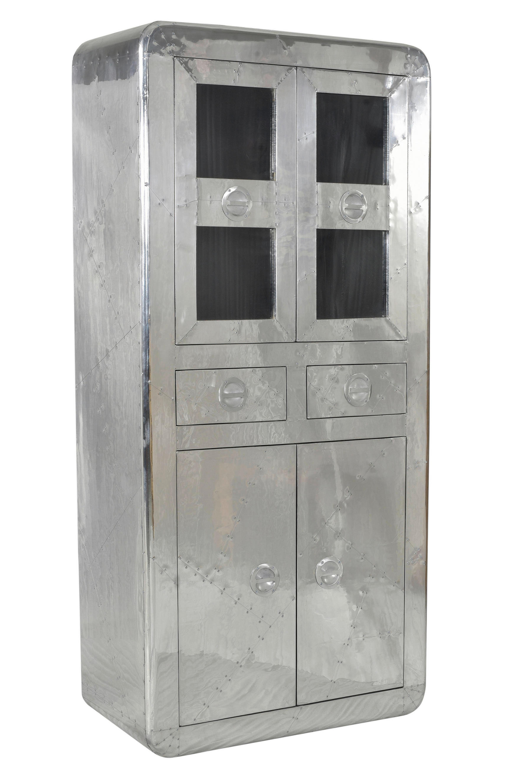 VITRINE  in massiv Mangoholz Silberfarben  - Silberfarben, Design, Holz/Holzwerkstoff (90/187/40cm) - MID.YOU