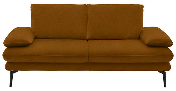 2,5-SITZER in Velours Cognac - Cognac/Beige, Design, Textil/Metall (196/89/104cm) - Dieter Knoll