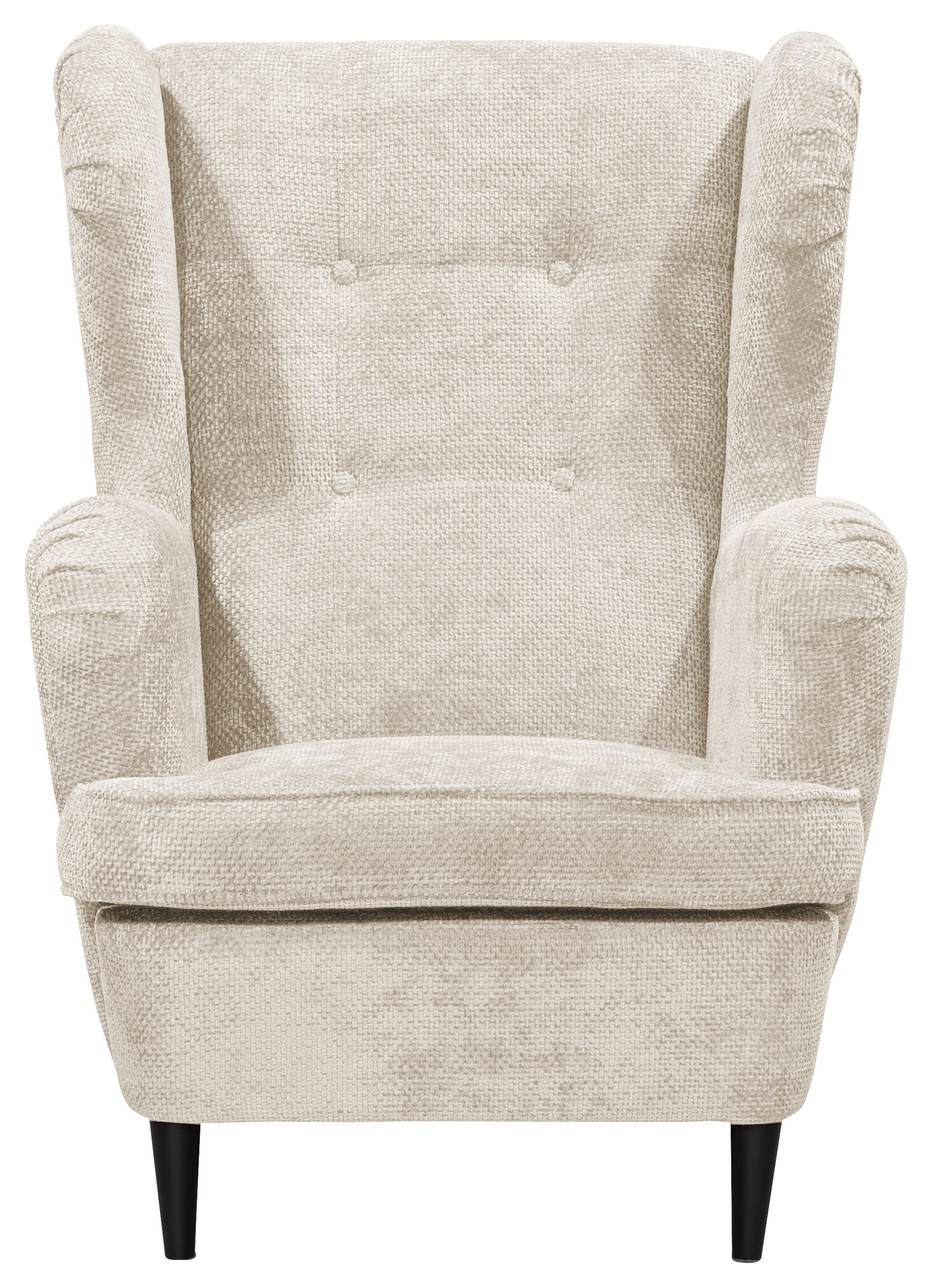 OHRENSESSEL Webstoff Beige  - Beige/Schwarz, KONVENTIONELL, Holz/Textil (78/102/98cm) - MID.YOU