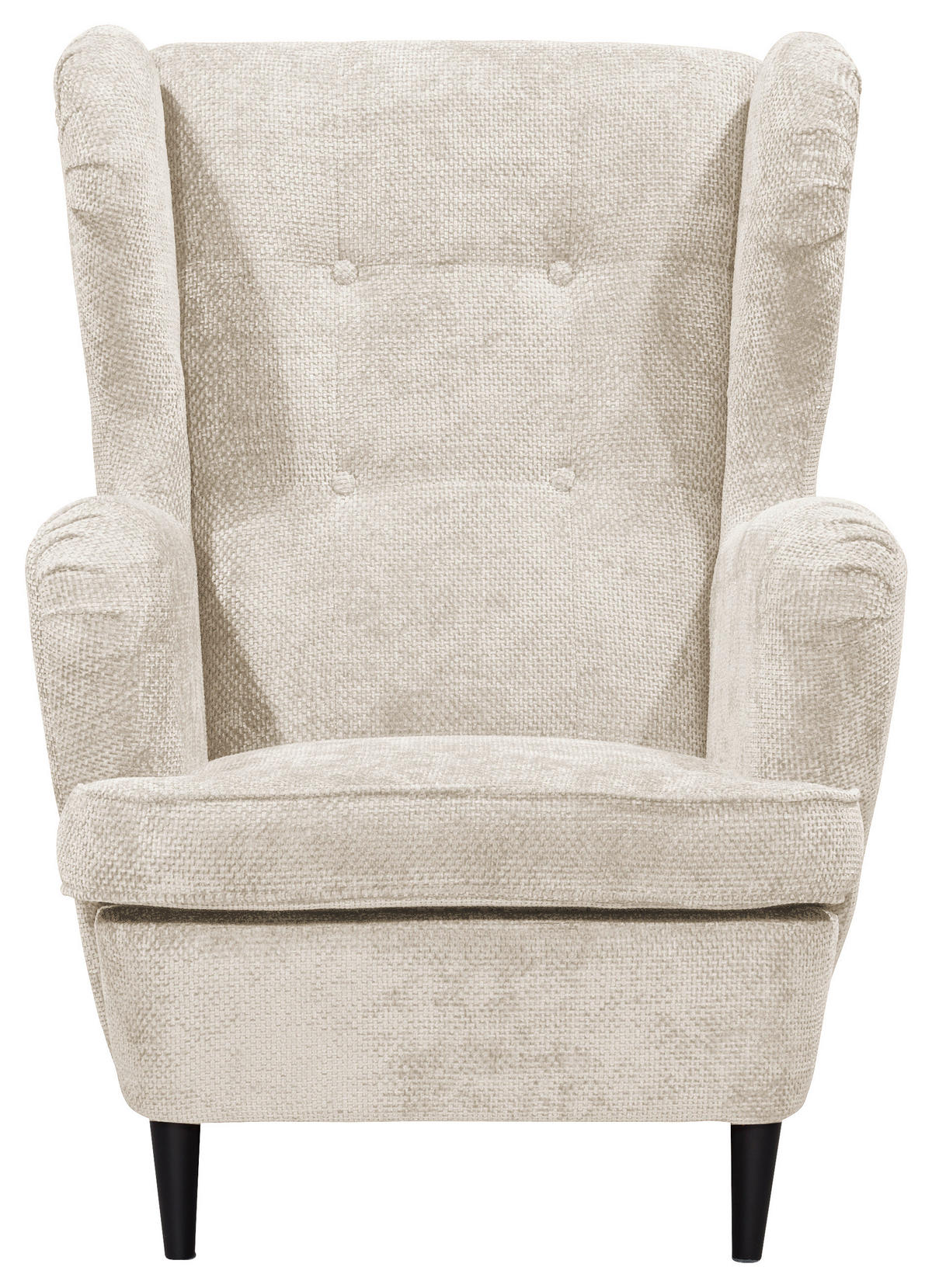 OHRENSESSEL Webstoff Beige  - Beige/Schwarz, KONVENTIONELL, Holz/Textil (78/102/98cm) - MID.YOU