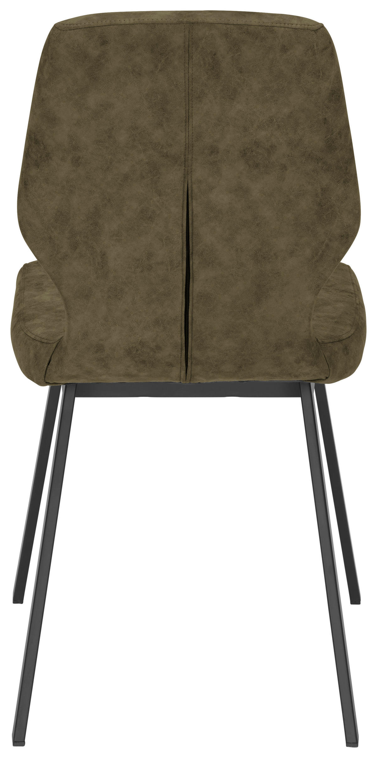 STUHL  in Eisen Mikrofaser  - Schwarz/Olivgrün, Modern, Textil/Metall (46/91/61cm) - Venda