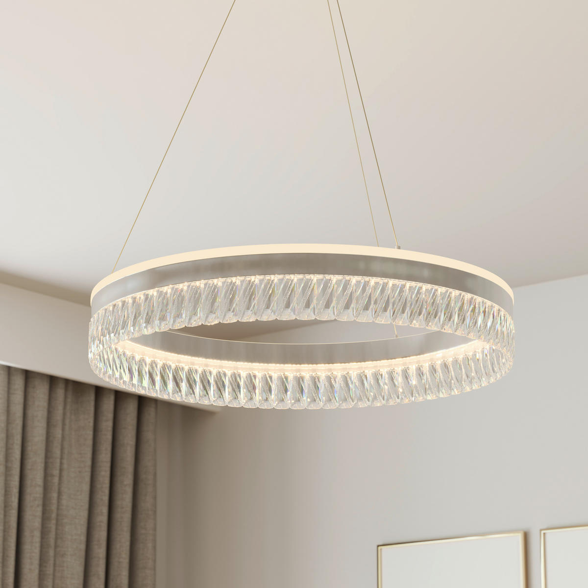 LED-HÄNGLAMPA Bunda 60/150 cm  - klar, Design, metall/glas (60/150cm) - Glandor