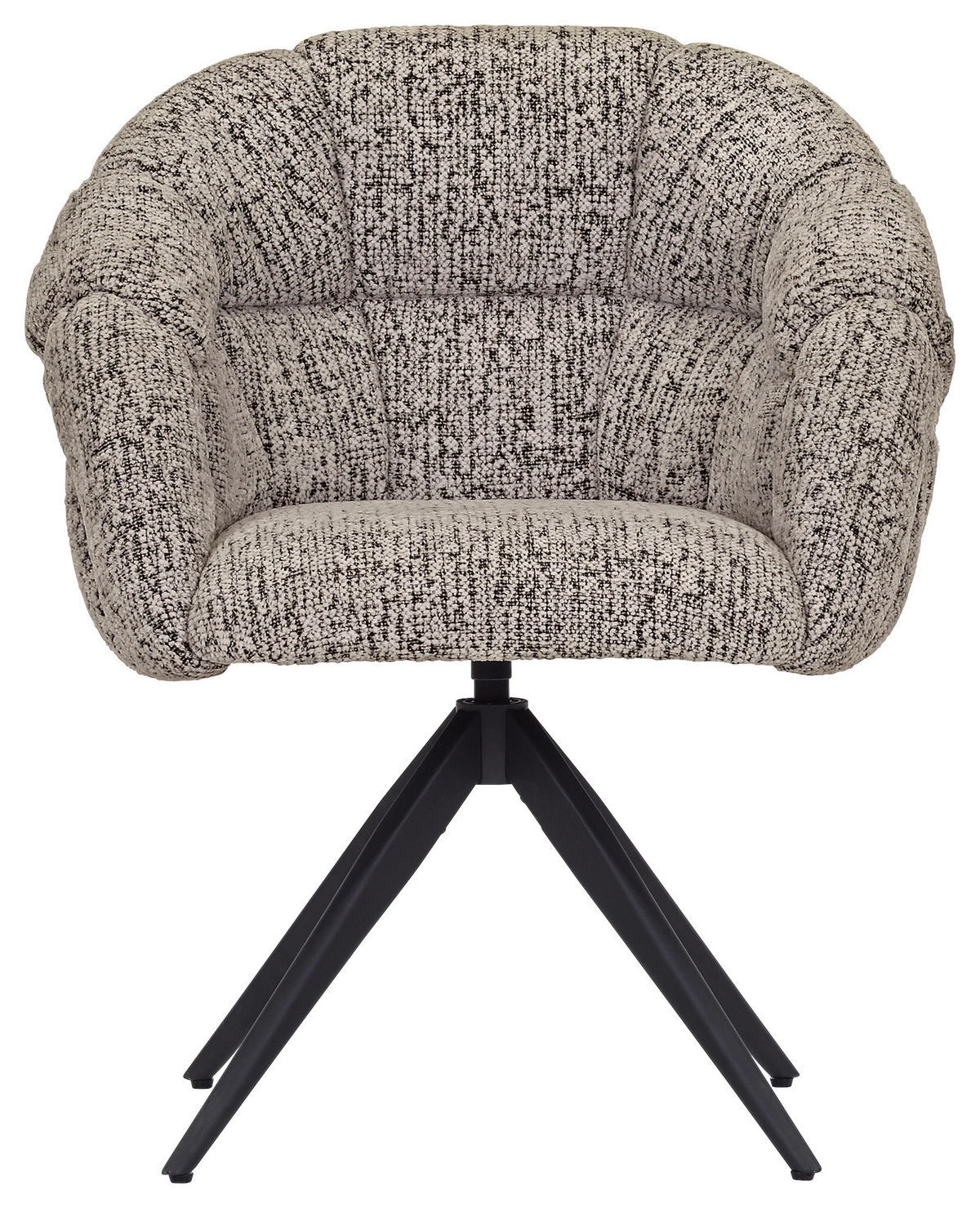 ARMLEHNSTUHL  Sitzfläche 360° drehbar Chenille  - Graubraun/Schwarz, Design, Textil/Metall (70/84/64cm) - Novel