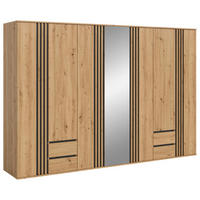 DREHTÜRENSCHRANK  in Anthrazit, Eiche Artisan  - Anthrazit/Eiche Artisan, ROMANTIK / LANDHAUS, Holzwerkstoff (280/192/56cm) - Livetastic