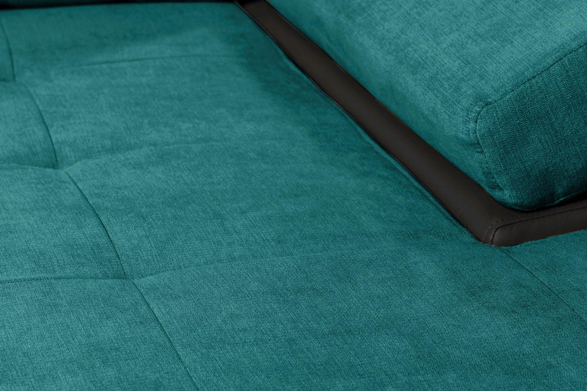 SEDEŽNA GARNITURA, gladka tkanina črna, turkizna  - turkizna/črna, Design, umetna masa/tekstil (271/175cm) - Xora