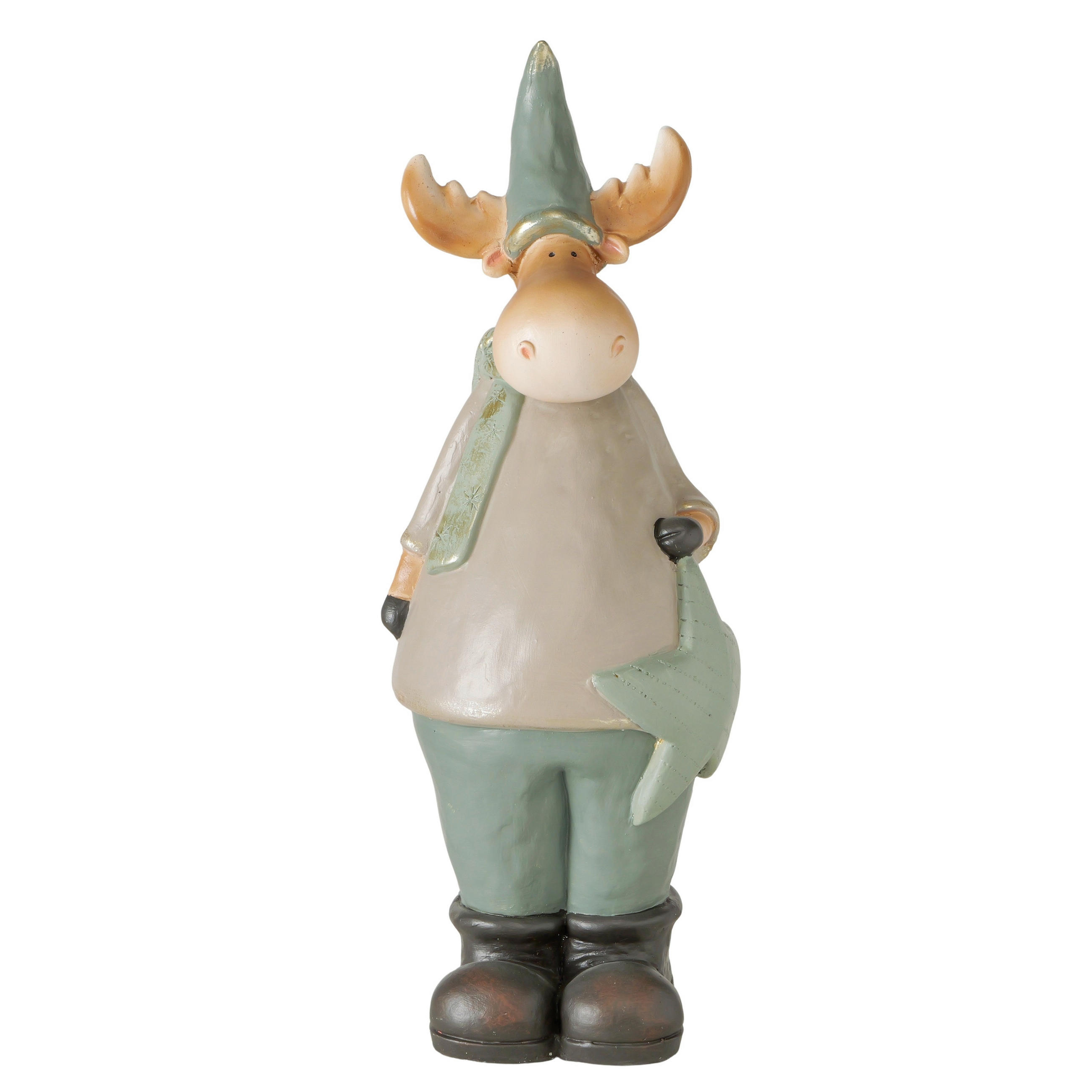Boltze Home Dekohirsch Braun, Mintgrün 16.6x48.5x17.7 cm
