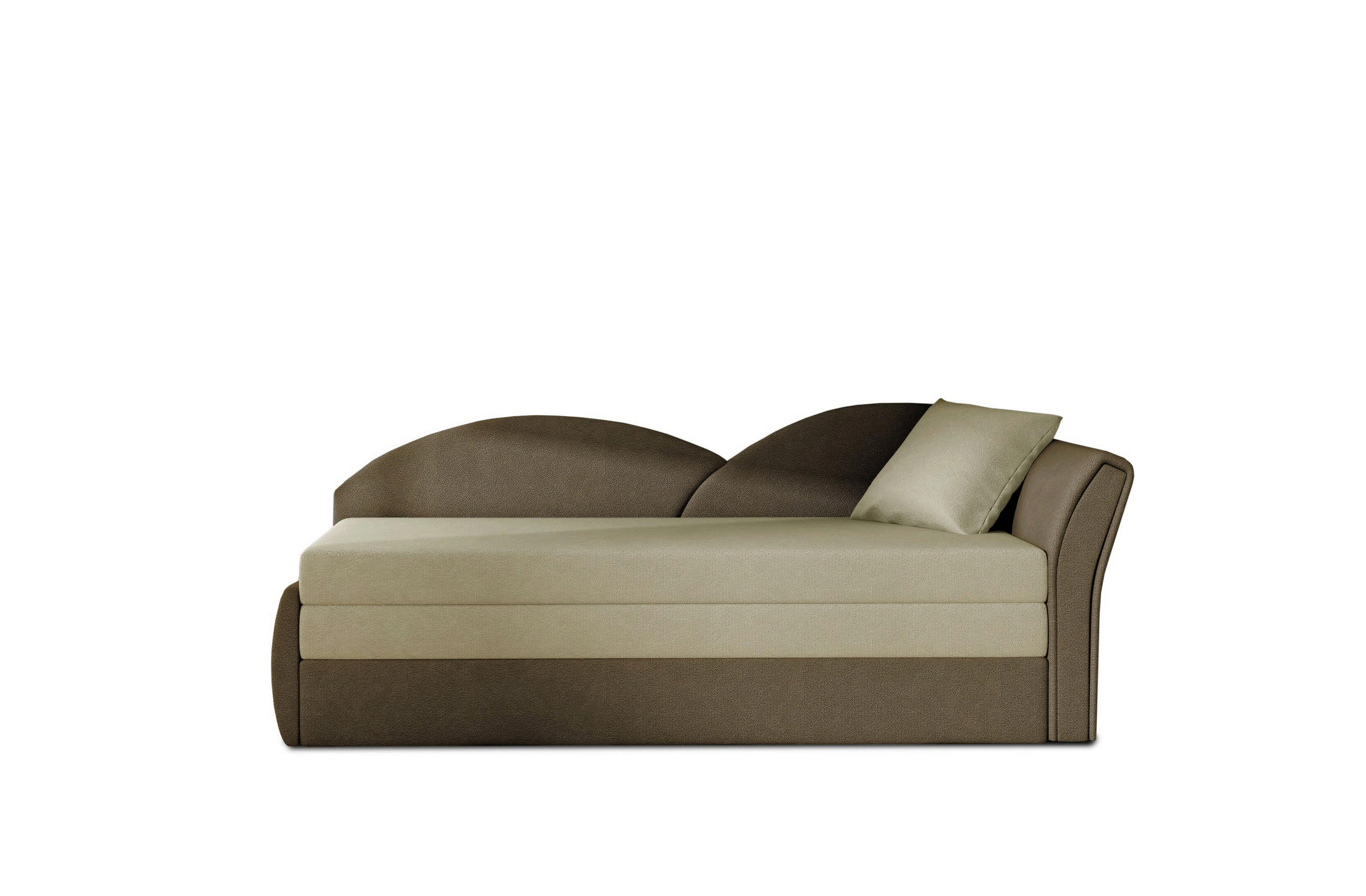 RÉCAMIERE in Samt Braun, Beige  - Beige/Erlefarben, Design, Kunststoff/Textil (218/80cm) - MID.YOU