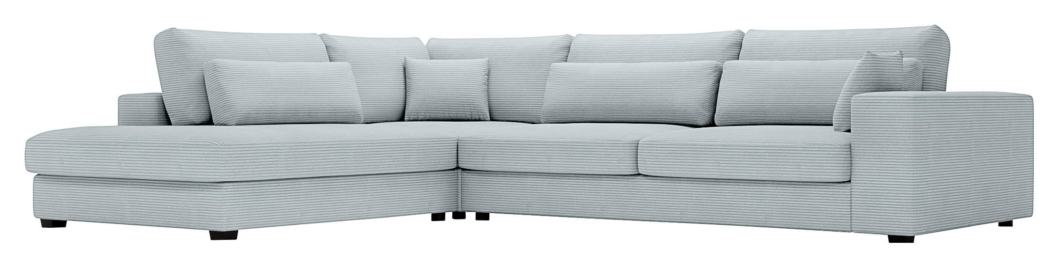ECKSOFA in Cord Pastellgrün  - Pastellgrün/Schwarz, Konventionell, Kunststoff/Textil (250/314cm) - Carryhome