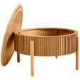COUCHTISCH Eiche furniert, massiv 75/75/42 cm rund Naturfarben  - Eichefarben/Naturfarben, Natur, Holz/Holzwerkstoff (75/75/42cm) - Waldwelt