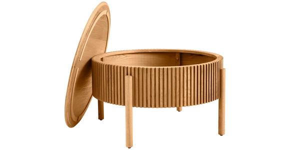 COUCHTISCH Eiche furniert, massiv 75/75/42 cm rund Naturfarben - Eichefarben/Naturfarben, Natur, Holz/Holzwerkstoff (75/75/42cm) - Waldwelt
