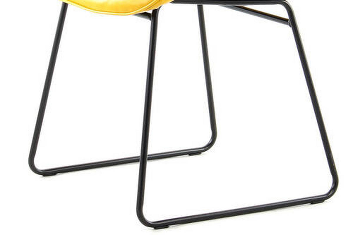 SADA ŽIDLÍ 2 kusy - žlutá, Design, kov/kůže (49,5/81/64,5cm)