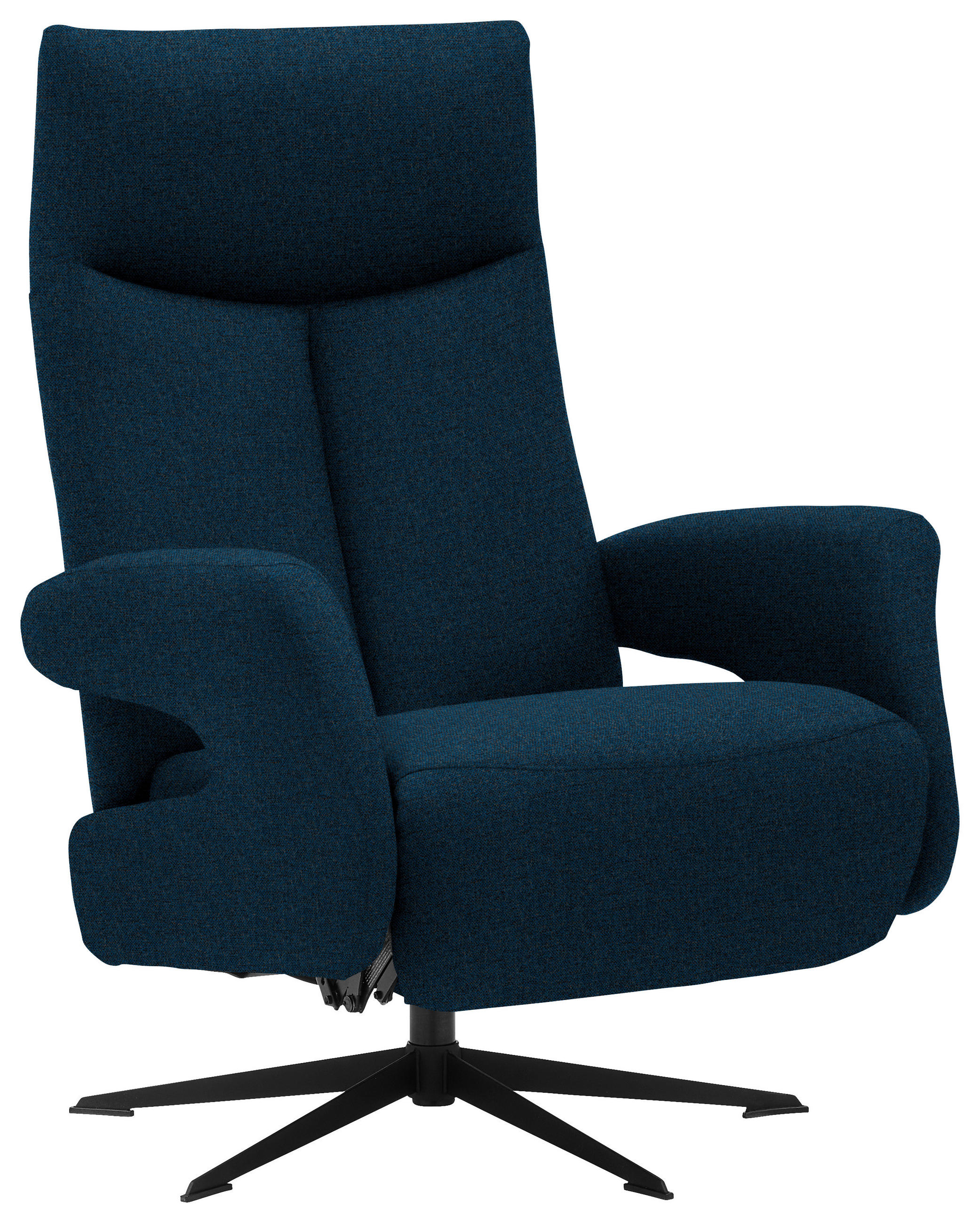 RELAXSESSEL in Textil Dunkelblau  - Schwarz/Dunkelblau, Design, Textil/Metall (74/105/82cm) - Welnova