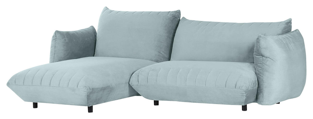 HÖRNSOFFA i plysch mintgrön  - mintgrön/svart, Klassisk, textil/plast (170/270cm) - MID.YOU