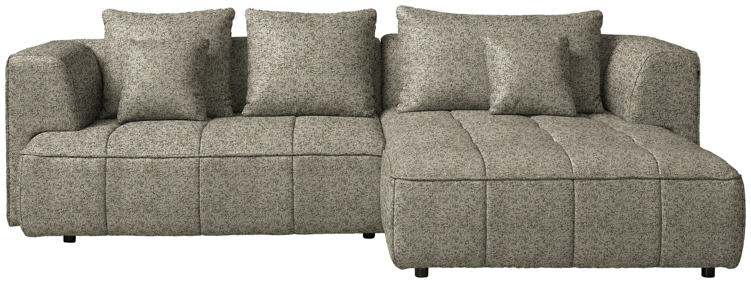 ECKSOFA Webstoff Hellbraun  - Hellbraun/Schwarz, Design, Kunststoff/Textil (288/188cm) - Welnova