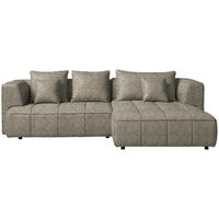 ECKSOFA Webstoff Hellbraun  - Hellbraun/Schwarz, Design, Kunststoff/Textil (288/188cm) - Welnova