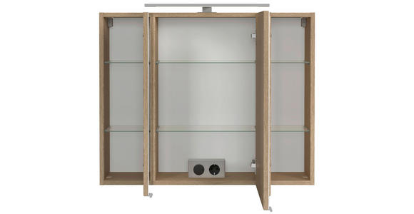 SPIEGELSCHRANK 80/64/20 cm  - Eichefarben/Silberfarben, KONVENTIONELL, Glas/Holzwerkstoff (80/64/20cm) - Xora
